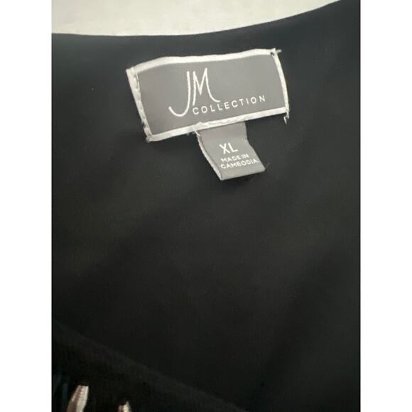 JM Collection Green/Blue Embellished V-Neck Sleeveless Chevron Midi Dress Sz XL - Picture 6 of 7